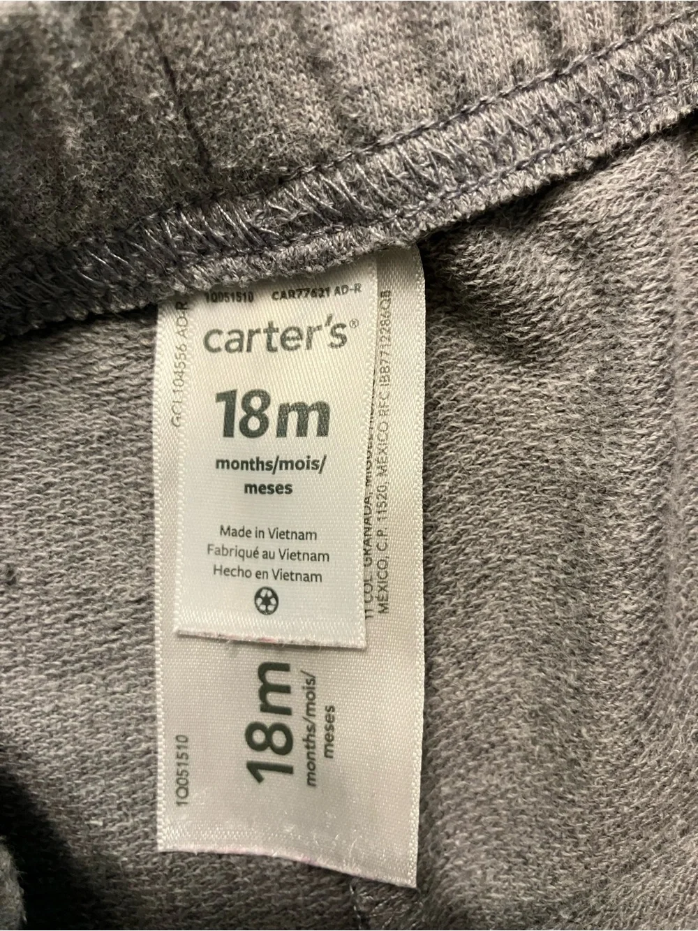 Carter's Light Gray Fleece Joggers